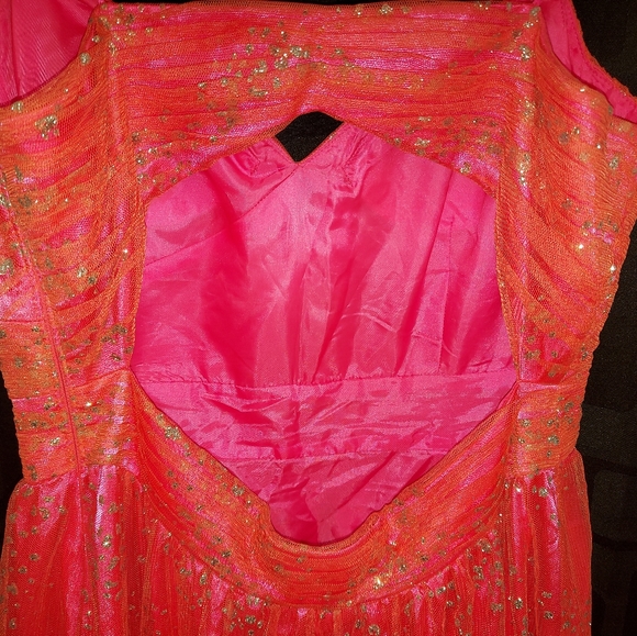 Hailey Logan By Adrianna Papell Peachy Pink Sparkle Dress - Picture 7 of 12